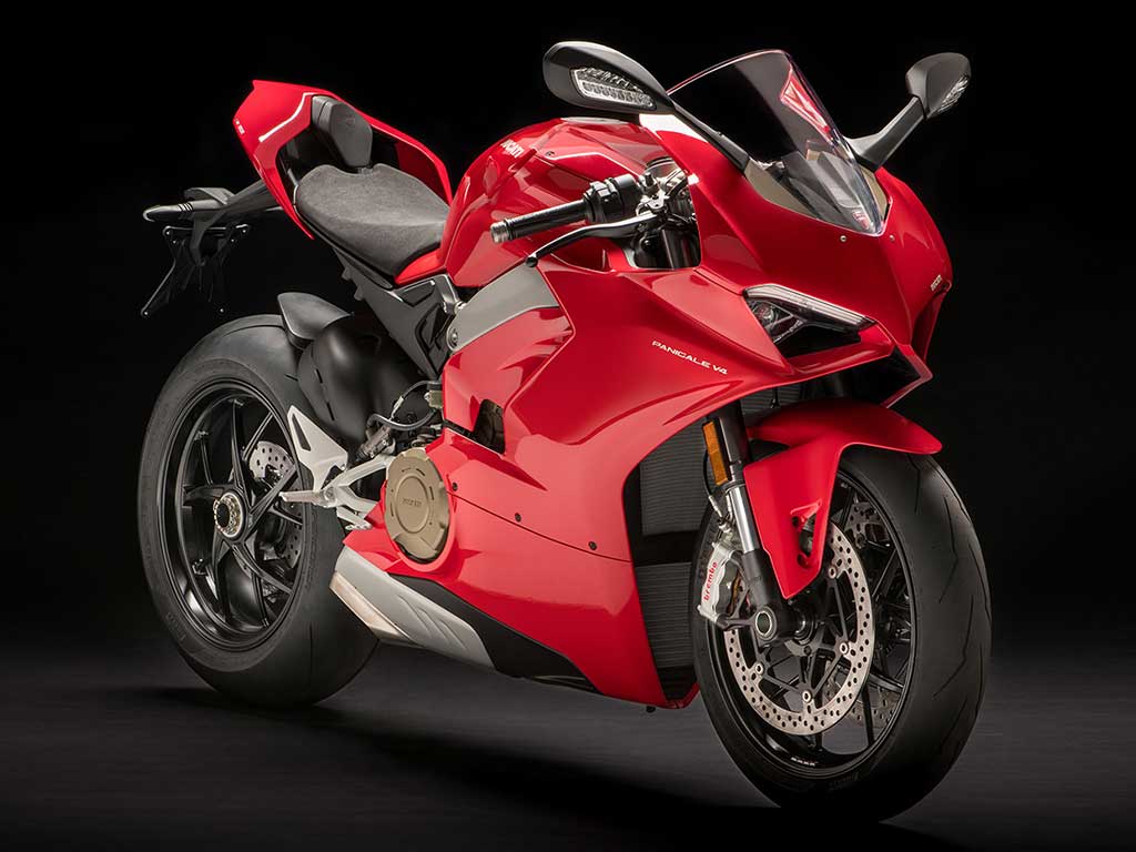 Die Ducati Panigale mit dem neuen V4 Motor. Mit ihr wurde nicht nur die V2-Tradition in Bolognia, sondern auch die magische 200PS-Marke deutlich durchbrochen. 